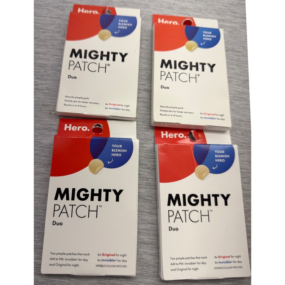Hero Cosmetics Mighty Patch Duo 48 Count Hydrocolloid Blemish Patches 4 Boxes